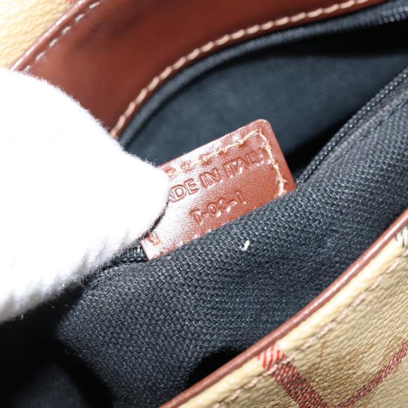 BURBERRY Nova Check Shoulder Bag PVC Beige Auth 143199