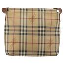 BURBERRY Nova Check Shoulder Bag PVC Beige Auth 143199-2