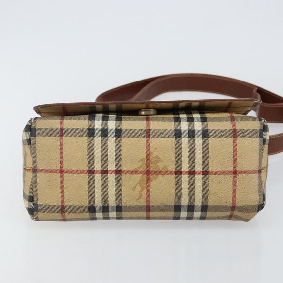 BURBERRY Nova Check Shoulder Bag PVC Beige Auth 143199