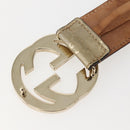 GUCCI GG Implementation Interlocking Belt 37"" Gold 114876 Auth 143201-10