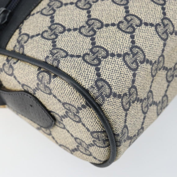 GUCCI GG Supreme Sherry Line Shoulder Bag PVC Navy Gold 68 02 004 Auth 143204