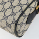 GUCCI GG Supreme Sherry Line Shoulder Bag PVC Navy Gold 68 02 004 Auth 143204-12
