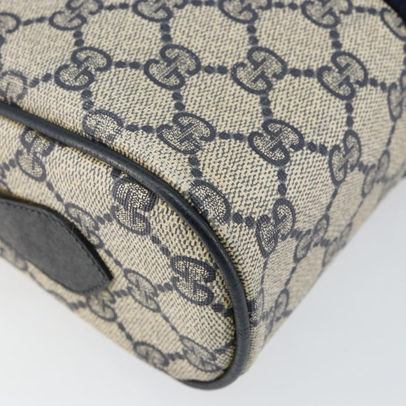 GUCCI GG Supreme Sherry Line Shoulder Bag PVC Navy Gold 68 02 004 Auth 143204