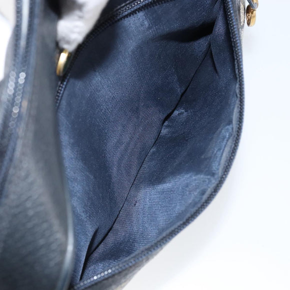 GUCCI GG Supreme Sherry Line Shoulder Bag PVC Navy Gold 68 02 004 Auth 143204