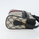 GUCCI GG Supreme Sherry Line Shoulder Bag PVC Navy Gold 68 02 004 Auth 143204-4