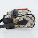 GUCCI GG Supreme Sherry Line Shoulder Bag PVC Navy Gold 68 02 004 Auth 143204-5