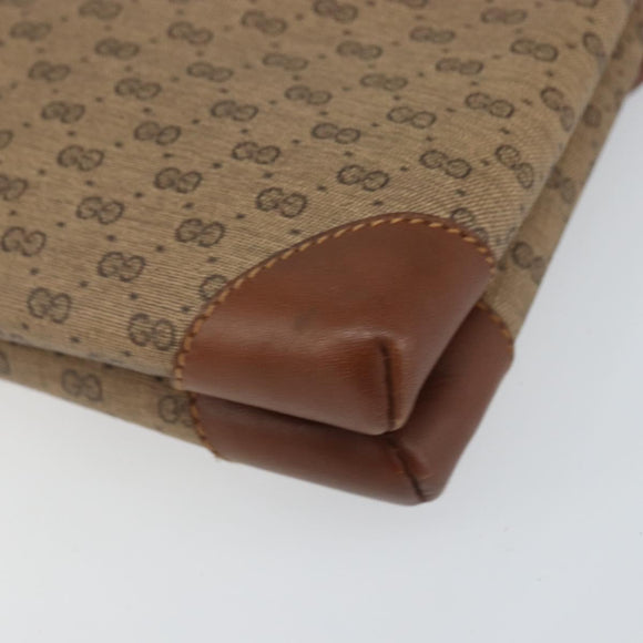 GUCCI Micro GG Supreme Shoulder Bag PVC Beige Gold Auth 143206