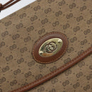 GUCCI Micro GG Supreme Shoulder Bag PVC Beige Gold Auth 143206-17