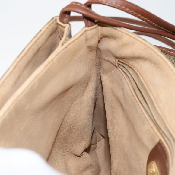 GUCCI Micro GG Supreme Shoulder Bag PVC Beige Gold Auth 143206