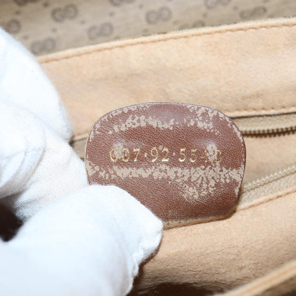 GUCCI Micro GG Supreme Shoulder Bag PVC Beige Gold Auth 143206