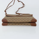 GUCCI Micro GG Supreme Shoulder Bag PVC Beige Gold Auth 143206-5