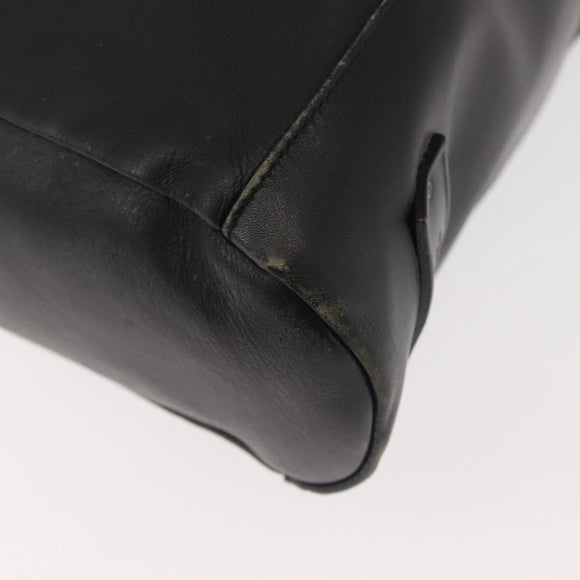 GUCCI Shoulder Bag Leather Black Silver Auth 143208