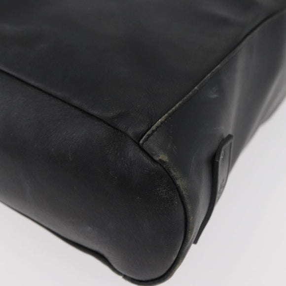 GUCCI Shoulder Bag Leather Black Silver Auth 143208