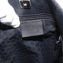 GUCCI Shoulder Bag Leather Black Silver Auth 143208-16