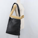 GUCCI Shoulder Bag Leather Black Silver Auth 143208-24
