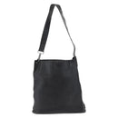 GUCCI Shoulder Bag Leather Black Silver Auth 143208-13