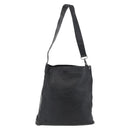 GUCCI Shoulder Bag Leather Black Silver Auth 143208-2