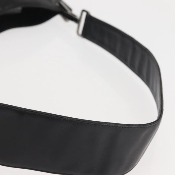 GUCCI Shoulder Bag Leather Black Silver Auth 143208