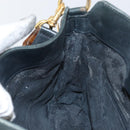 GUCCI Bamboo Hand Bag Leather 2way Green Gold 001 2113 1638 Auth 143210-21