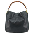 GUCCI Bamboo Hand Bag Leather 2way Green Gold 001 2113 1638 Auth 143210-2
