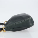 GUCCI Bamboo Hand Bag Leather 2way Green Gold 001 2113 1638 Auth 143210-4