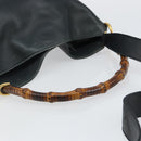 GUCCI Bamboo Hand Bag Leather 2way Green Gold 001 2113 1638 Auth 143210-7