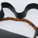 GUCCI Bamboo Hand Bag Leather 2way Green Gold 001 2113 1638 Auth 143210-14