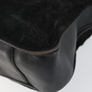 GUCCI Bamboo Hand Bag Suede Leather 2way Black Gold 001 3754 1638 Auth 143211-12