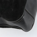 GUCCI Bamboo Hand Bag Suede Leather 2way Black Gold 001 3754 1638 Auth 143211-15