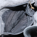 GUCCI Bamboo Hand Bag Suede Leather 2way Black Gold 001 3754 1638 Auth 143211-20