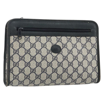 GUCCI GG Supreme Clutch Bag PVC Navy 111 01 037 Auth 143212