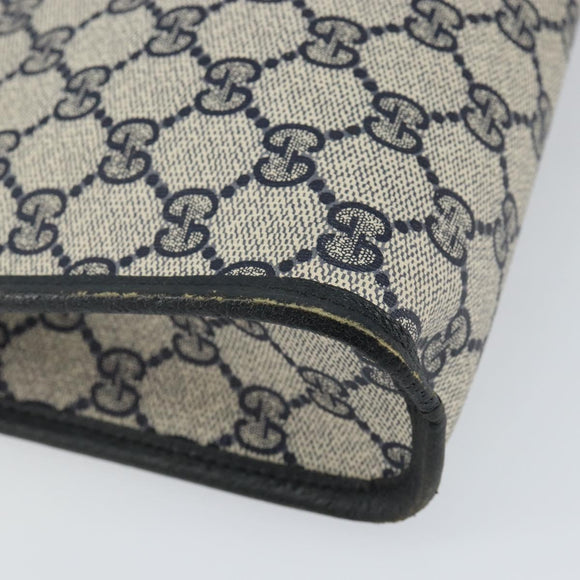 GUCCI GG Supreme Clutch Bag PVC Navy 111 01 037 Auth 143212