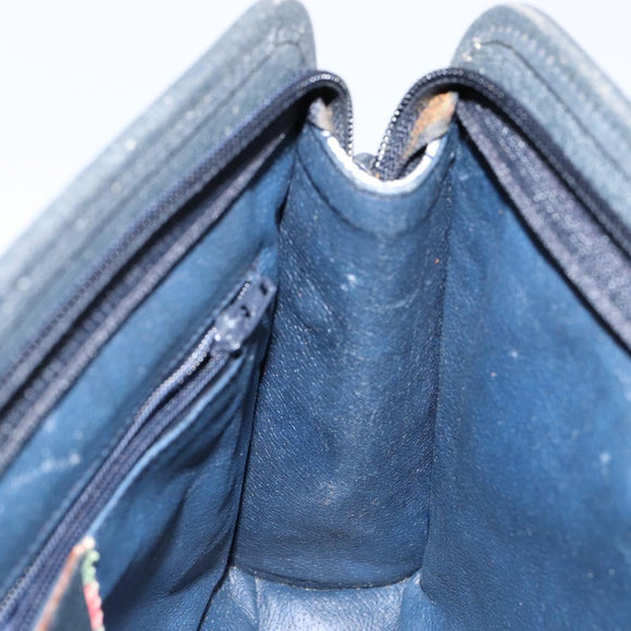 GUCCI GG Supreme Clutch Bag PVC Navy 111 01 037 Auth 143212