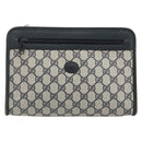 GUCCI GG Supreme Clutch Bag PVC Navy 111 01 037 Auth 143212-13