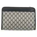 GUCCI GG Supreme Clutch Bag PVC Navy 111 01 037 Auth 143212-2