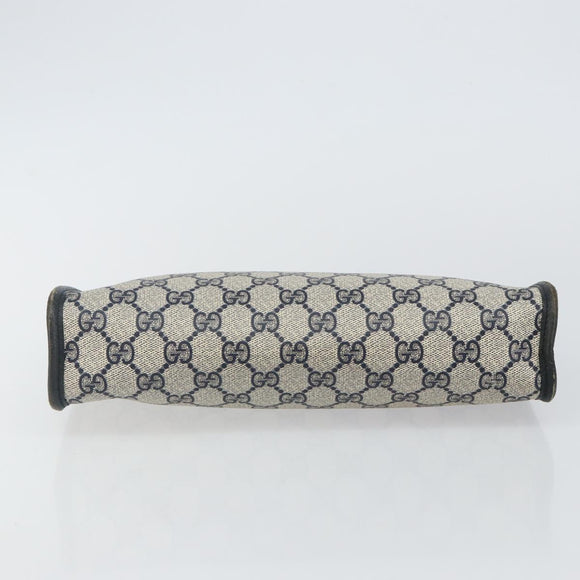 GUCCI GG Supreme Clutch Bag PVC Navy 111 01 037 Auth 143212