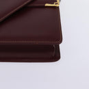 CARTIER Must Line Shoulder Bag Leather Bordeaux Gold Auth 143214-11