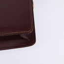 CARTIER Must Line Shoulder Bag Leather Bordeaux Gold Auth 143214-13