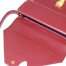 CARTIER Must Line Shoulder Bag Leather Bordeaux Gold Auth 143214-15