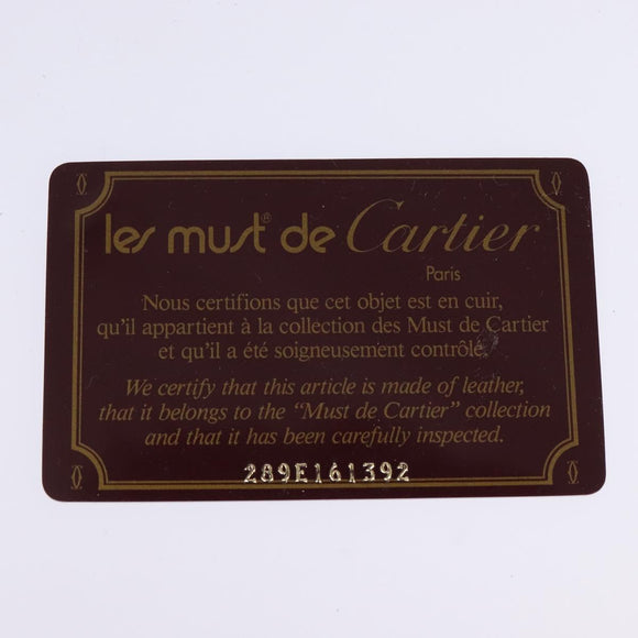 CARTIER Must Line Shoulder Bag Leather Bordeaux Gold Auth 143214