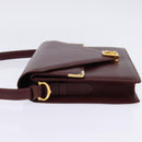 CARTIER Must Line Shoulder Bag Leather Bordeaux Gold Auth 143214-4