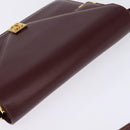 CARTIER Must Line Shoulder Bag Leather Bordeaux Gold Auth 143214-6