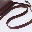CARTIER Must Line Shoulder Bag Leather Bordeaux Gold Auth 143214-7