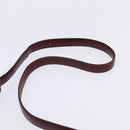 CARTIER Must Line Shoulder Bag Leather Bordeaux Gold Auth 143214-8