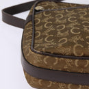 CELINE C Sulky Shoulder Bag Canvas Brown Gold Auth 143216-9