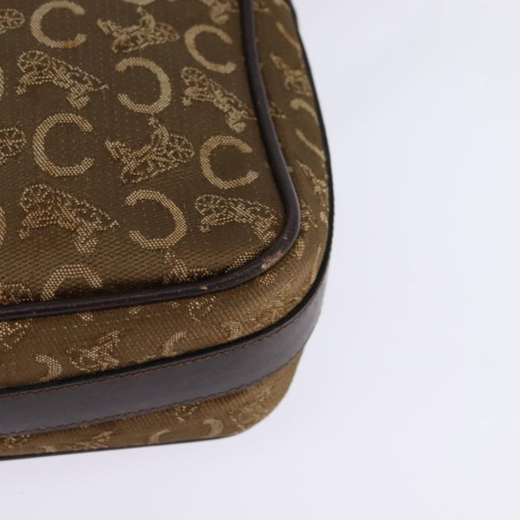 CELINE C Sulky Shoulder Bag Canvas Brown Gold Auth 143216