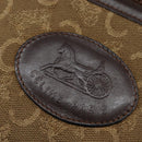CELINE C Sulky Shoulder Bag Canvas Brown Gold Auth 143216-17