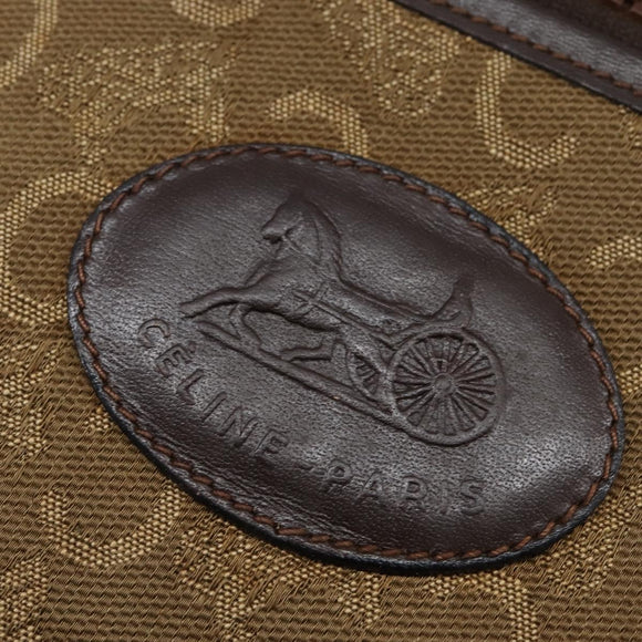 CELINE C Sulky Shoulder Bag Canvas Brown Gold Auth 143216