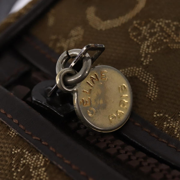 CELINE C Sulky Shoulder Bag Canvas Brown Gold Auth 143216