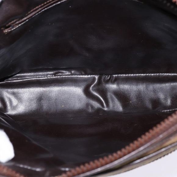 CELINE C Sulky Shoulder Bag Canvas Brown Gold Auth 143216